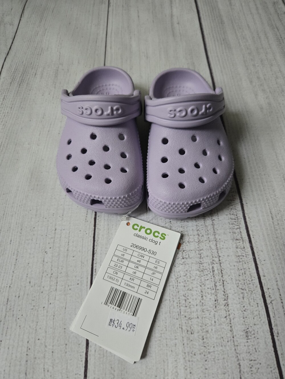 Crocs Classic Clog - Light Lavender Sz 6